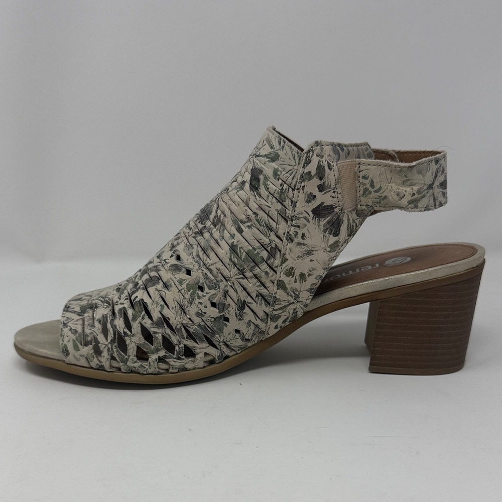 Remonte Woven or Perforated Upper  Metalic Gray Block Heel Sandals 41 Leather - Picture 4 of 12